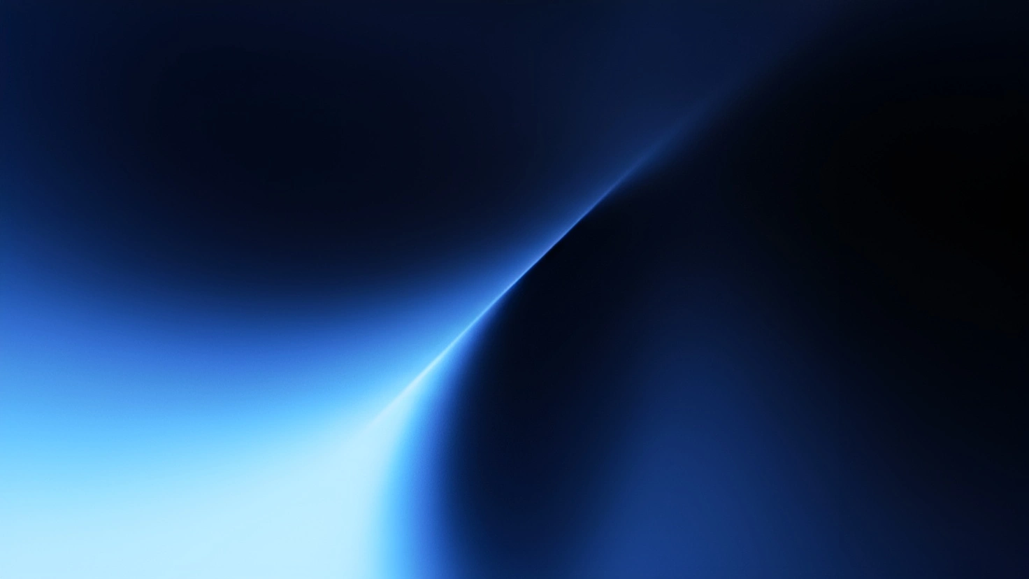 Abstract blue gradient background with a soft light streak